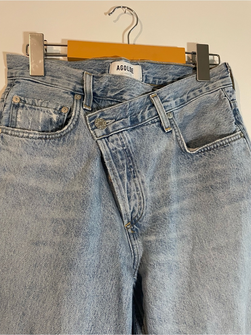 AGOLDE Light Blue upsized Criss cross jeans